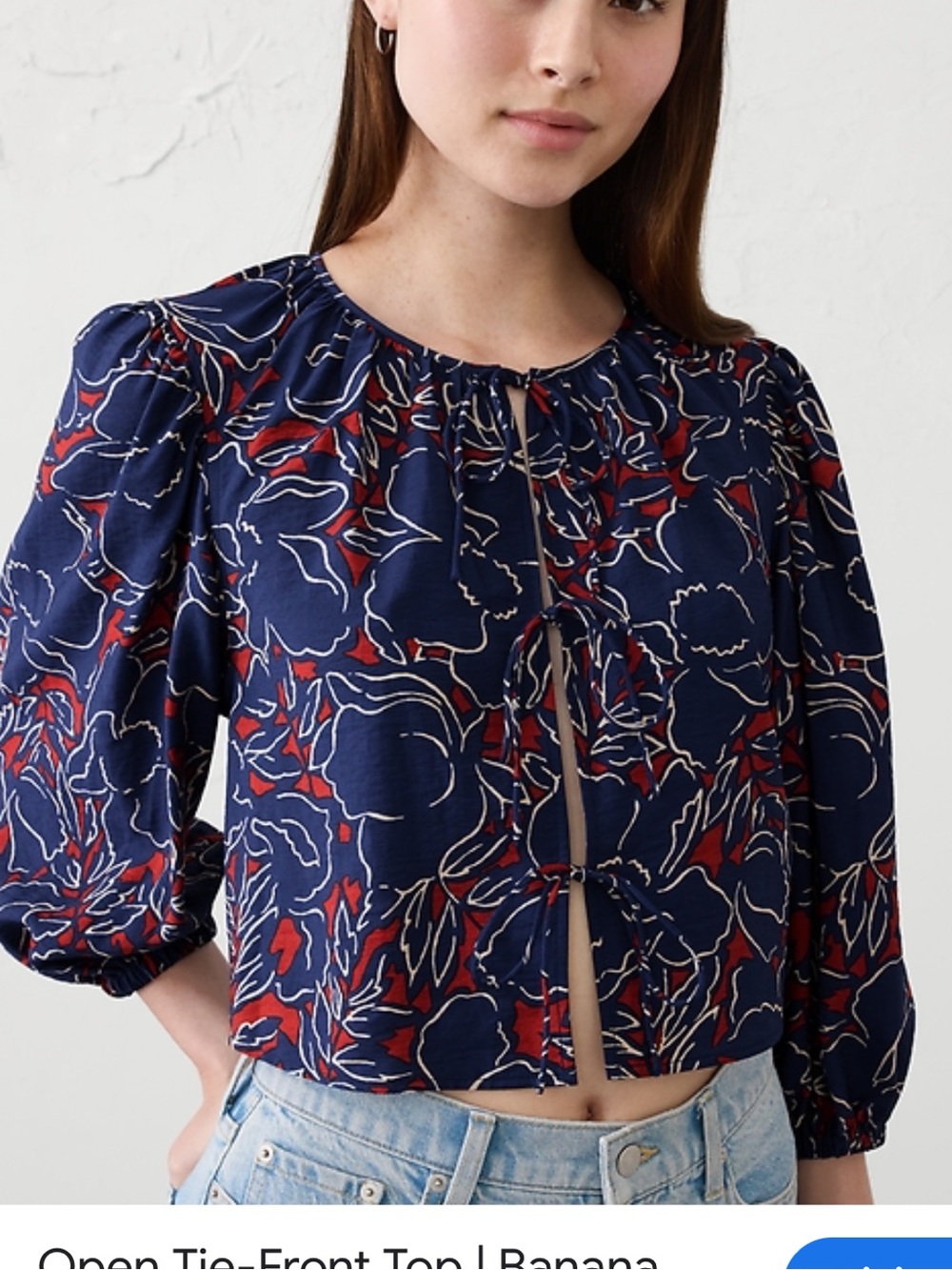 Banana Republic outlet open front tie crop top in size XL    New with tags